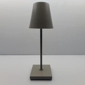 Konik Şapka Metal Şarjlı Masa Lambası Gri - 2