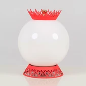 Taçlı Küre Abajur Pembe - 1