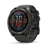 Garmin Fenix 8 – 51mm AMOLED Sapphire Karbon Gri DLC, Siyah/Gri Silikon Kayışlı - 1