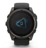 Garmin Fenix 8 – 51 mm Solar Sapphire Karbon gri DLC titanyum ve Siyah/çakıl grisi silikon kayış - 5