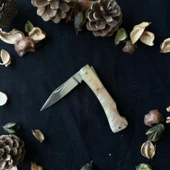 Sürmene El Yapımı Yaban Dağ Koçu Boynuzundan Çelik Çakı SRM2004 thumbnail 2