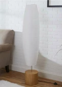 Akordiyon Kağıt Lambader Ahşap Gövde / Krem Renk - 3