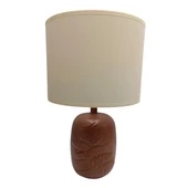 Yaprak Desenli Polyester Abajur Gül Kurusu - 1