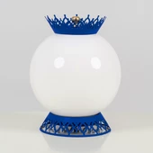 Taçlı Küre Abajur Lacivert - 1