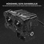 Led Spot Işık ve Sarı Beyaz Projektör Lens Dikdörtgen Baykuş Led Off Road Lamba Motosiklet ve İş Makinesi Projektörü 12V-85V - 7