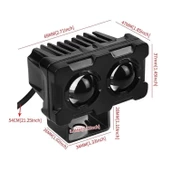 Led Spot Işık ve Sarı Beyaz Projektör Lens Dikdörtgen Baykuş Led Off Road Lamba Motosiklet ve İş Makinesi Projektörü 12V-85V - 3