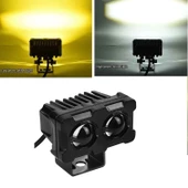 Led Spot Işık ve Sarı Beyaz Projektör Lens Dikdörtgen Baykuş Led Off Road Lamba Motosiklet ve İş Makinesi Projektörü 12V-85V - 6