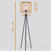 Tripod Ayaklı Kafes Lambader Gold - 5