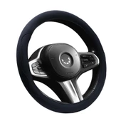Oto Geçme Direksiyon Kılıfı Desenli Suni Deri Siyah Renk TEQ-012BK - 1