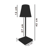 Konik Şapka Masa Lambası Metal Gold Gövde Şarjlı - 4
