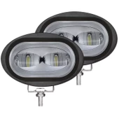 Led Spot Işık ve Beyaz Projektör Lens Oval Çift Gözlü Led Off Road Lamba Motosiklet ve İş Makinesi Projektörü 12V-85V - 6