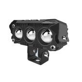 Led Spot Işık ve Sarı Beyaz Projektör Lens 3 Gözlü Dikdörtgen Baykuş Led Off Road Lamba Motosiklet ve İş Makinesi Projektörü 12V-85V - 2
