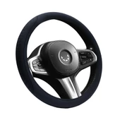 Oto Geçme Direksiyon Kılıfı Tırtıklı ve Desenli Suni Deri Siyah Renk TEQ-011BK - 1