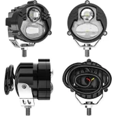 Led Spot Işık ve Beyaz Projektör Lens Yuvarlak Çift Gözlü Led Off Road Lamba Motosiklet ve İş Makinesi Projektörü 12V-85V - 2