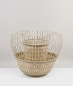 El Dokuması Rattan Yer Aydınlatması 90 cm - 1