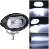 Led Spot Işık ve Beyaz Projektör Lens Oval Çift Gözlü Led Off Road Lamba Motosiklet ve İş Makinesi Projektörü 12V-85V - 4