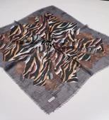 Poloist Desenli Keten Flamlı Eşarp - Desen-733 - Renk-08-56 - 1