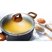 Bonera Vogue 26cm Ahşap Kulp Detaylı Granit Tekli Derin Tencere - 2