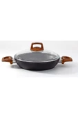 Bonera Vogue 20cm Ahşap Kulp Detaylı Granit Tekli Sahan - 2