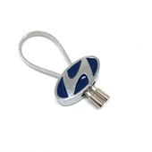 Hyundai Çelik Telli Metal Oto Anahtarlık Lacivert - 1