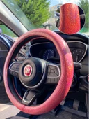 Hologram Noktalı Janjanlı Direksiyon Kılıfı Kırmızı - 1