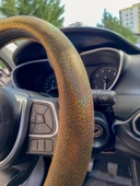 Hologram Noktalı Janjanlı Direksiyon Kılıfı Gold - 4