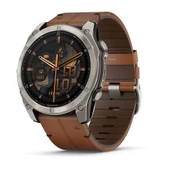 Garmin Fenix 8 – 51mm AMOLED Sapphire Karbon Gri DLC, Deri Kayışlı - 1