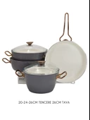 Bonera Diana 7 Parça Kristal Gold Kulp Tencere & Tava Seti - 1