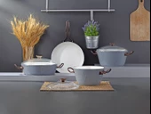 Bonera Diana 7 Parça Kristal Gold Kulp Tencere & Tava Seti - 4