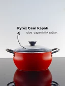 Bonera Pro Plus 4 Parça Titanyum Tencere Seti - Kırmızı - 3