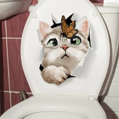 Decohandy Klozet Etiketi Kedi vs Kelebek - 1