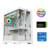 Xaser Xsr910 i7 12700F 32GB Ram 1TB M.2 NVMe SSD 8GB RTX4060Ti 27"Curved 180Hz Sıvı Soğutma Oyun Bilgisayarı - 2