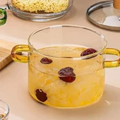 Ahşap Kapaklı Borosilikat Cam Tencere Seti - 1