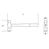 Beta 1377BA Kıvılcım Çıkarmayan Bombe Başlı Çekiç 340 gr. - 2