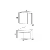 Denko Etna 80 cm MDF Kül Gri Banyo Dolabı Takımı thumbnail 3