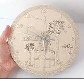 Saat Tabak Ayyıldız Duvar Süsü Masa Saati Analoğ Biblo Dekor Seramik - 2