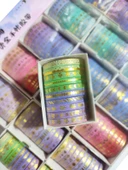 5mm Altın folyo baskılı İnce Yapışkanlı dekoratif maskeleme Kağıdı, Desenli bant 10 lu - Ay - 2