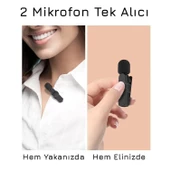 Upway Gürültü Azaltıcı Tak Çalıştır Kablosuz 20 Metre Mesafeli Mandallı Şarjlı Yaka Mikrofon Seti - 8