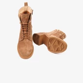 Greyder 59127 Kadın Hakiki Deri Bağcıklı Kenarı Fermuarlı Kalın Topuk Chıc Bot - 6