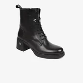 Greyder 59127 Kadın Hakiki Deri Bağcıklı Kenarı Fermuarlı Kalın Topuk Chıc Bot - 9