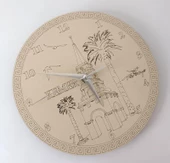 Saat Tabak Ayyıldız Duvar Süsü Masa Saati Analoğ Biblo Dekor Seramik - 4