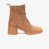 Greyder 59127 Kadın Hakiki Deri Bağcıklı Kenarı Fermuarlı Kalın Topuk Chıc Bot - 1