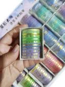 5mm Altın folyo baskılı İnce Yapışkanlı dekoratif maskeleme Kağıdı, Desenli bant 10 lu - Ay - 1