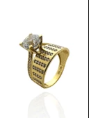 Alyans Tektaş İkili Günlük 8 Ayar Altın Yüzük thumbnail 2