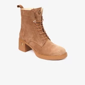 Greyder 59127 Kadın Hakiki Deri Bağcıklı Kenarı Fermuarlı Kalın Topuk Chıc Bot - 2