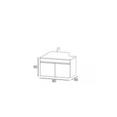 Denko Etna 80 cm MDF Kül Gri Banyo Dolabı Alt Modül, Lavabo - 3
