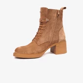 Greyder 59127 Kadın Hakiki Deri Bağcıklı Kenarı Fermuarlı Kalın Topuk Chıc Bot - 3