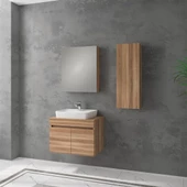 Denko Etna 65 cm MDF Hazar Banyo Dolabı Takımı ve Boy Dolabı - 1