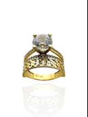 Tek taş Gurmet Model Alyans İkili Kombin Günlük 8 Ayar Altın Yüzük thumbnail 1