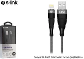 S-link Swapp SW-C685 1.2M 3A Lightning Gri Şarj Kablosu thumbnail 2